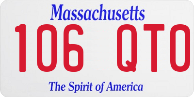 MA license plate 106QT0