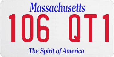 MA license plate 106QT1