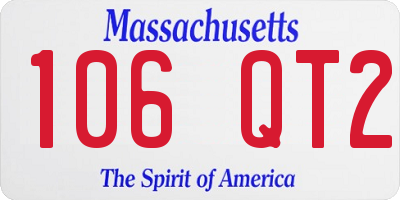 MA license plate 106QT2