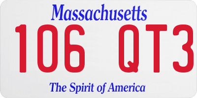 MA license plate 106QT3
