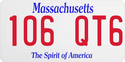 MA license plate 106QT6