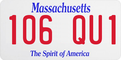 MA license plate 106QU1