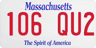 MA license plate 106QU2