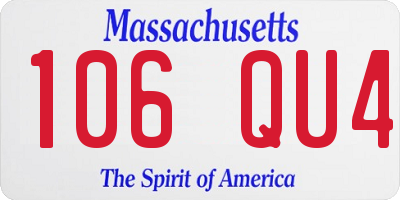 MA license plate 106QU4