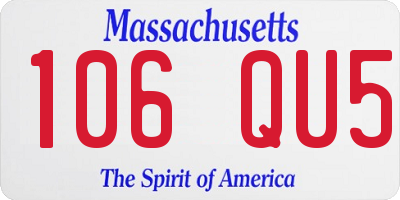 MA license plate 106QU5