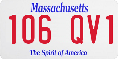 MA license plate 106QV1