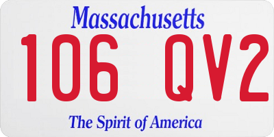 MA license plate 106QV2