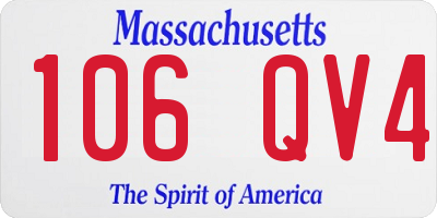 MA license plate 106QV4