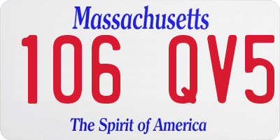 MA license plate 106QV5