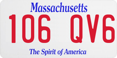 MA license plate 106QV6