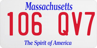 MA license plate 106QV7