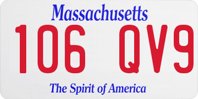 MA license plate 106QV9