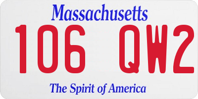 MA license plate 106QW2