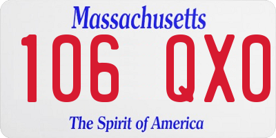 MA license plate 106QX0