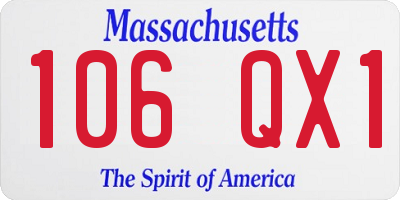 MA license plate 106QX1