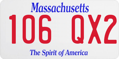 MA license plate 106QX2