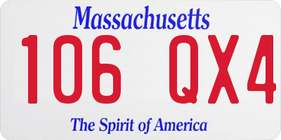 MA license plate 106QX4