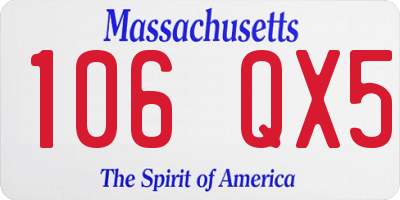 MA license plate 106QX5