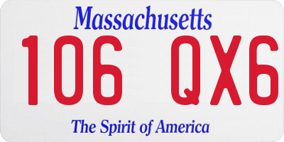 MA license plate 106QX6