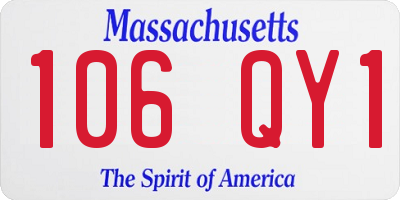 MA license plate 106QY1