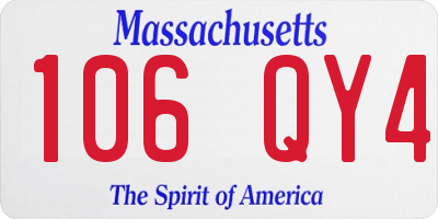 MA license plate 106QY4