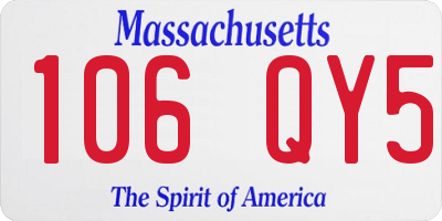 MA license plate 106QY5