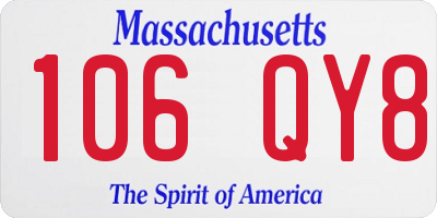 MA license plate 106QY8