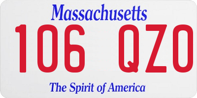 MA license plate 106QZ0