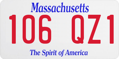 MA license plate 106QZ1