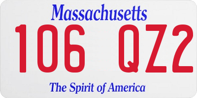 MA license plate 106QZ2