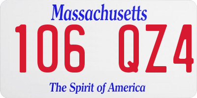 MA license plate 106QZ4