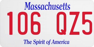 MA license plate 106QZ5