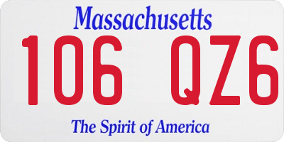 MA license plate 106QZ6