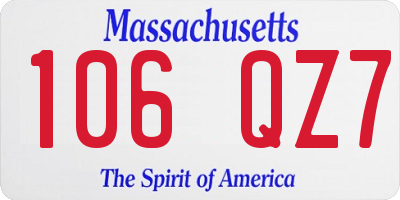 MA license plate 106QZ7