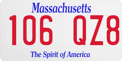 MA license plate 106QZ8