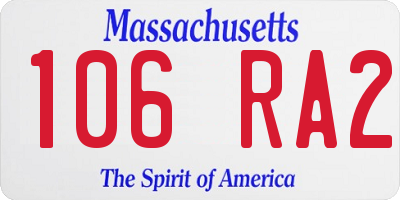 MA license plate 106RA2