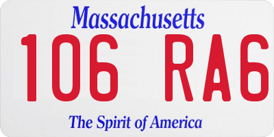 MA license plate 106RA6
