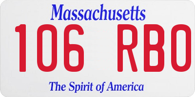 MA license plate 106RB0