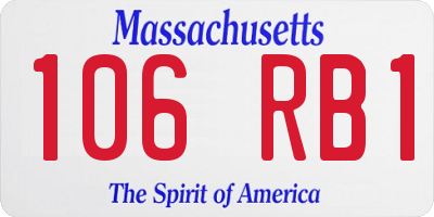 MA license plate 106RB1