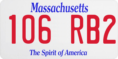 MA license plate 106RB2