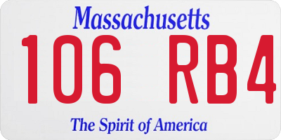 MA license plate 106RB4