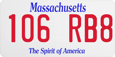 MA license plate 106RB8