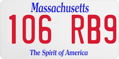 MA license plate 106RB9