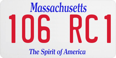 MA license plate 106RC1