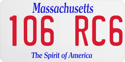 MA license plate 106RC6