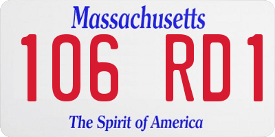 MA license plate 106RD1
