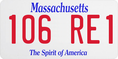 MA license plate 106RE1