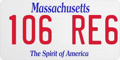 MA license plate 106RE6