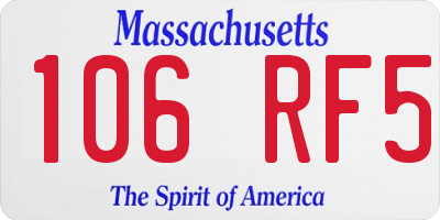 MA license plate 106RF5