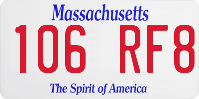 MA license plate 106RF8